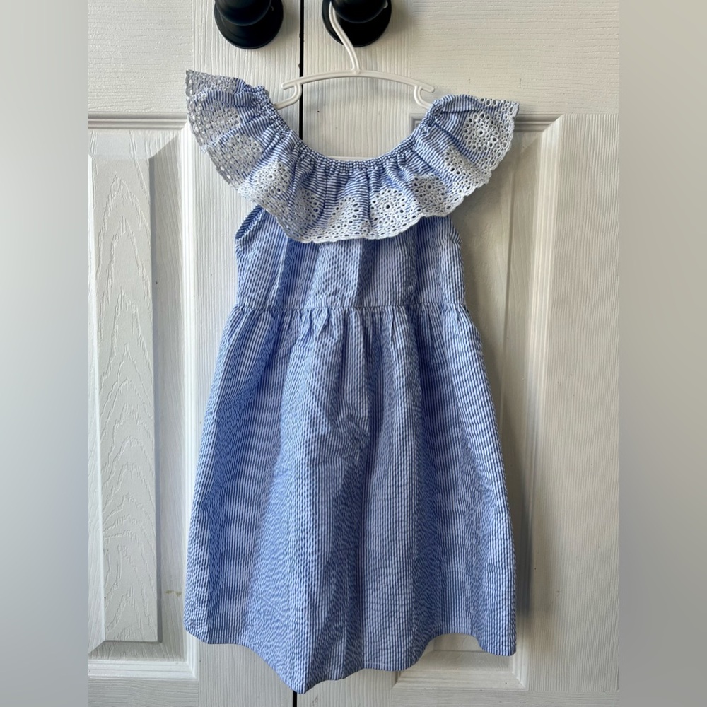 Primark Blue Seersucker Ruffle Dress
